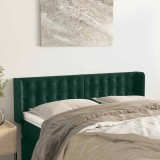 vidaXL Tăblie de pat cu aripioare verde &icirc;nchis 147x16x78/88 cm catifea 3119253