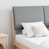vidaXL Tăblie tapițată Gri deschis 140 cm Lemn de pin masiv 879284