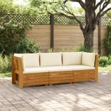 vidaXL Set de canapele de exterior 3 Bucată Maro Lemn Solid de Acacia 3403085