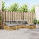 vidaXL Set de canapele de exterior 6 pcs Alb și gri deschis 3390941