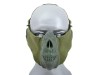 Masca Airsoft Half Face Skull CS Olive Protectie Urechi Plasa Metal, Nylon 600D, Craniu, Ajustabila