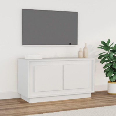 Dulap TV, alb, 80x35x45 cm, lemn prelucrat foto