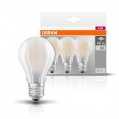 Set 3 becuri LED Osram 7W E27 A60 2700K lumina calda 806 lumeni A++ foto