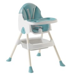 Scaun de Masa Pliabil 3in1, Cyrax, Reglabil, Multifunctional, 3 Pozitii, Masuta si Husa Detasabile, Centura de Siguranta, Albastru foto
