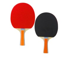 Set palete tenis de masa, 2 bucati, rosu / negru, 15 x 15 cm, Lean 27567