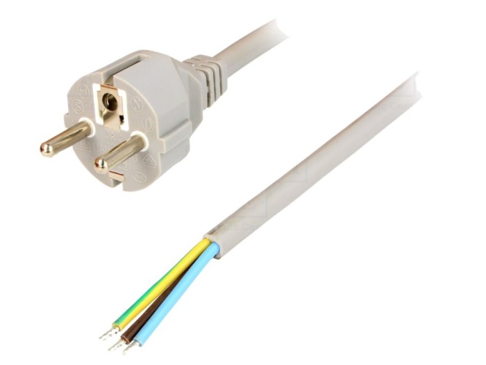 Cablu CEE 7/7 5m gri 16A