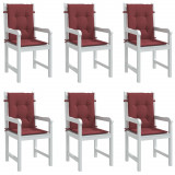 Perne scaun spatar mic 6 buc. melanj rosu vin 100x50x4cm textil GartenMobel Dekor, vidaXL