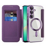 Husa MagSafe pentru Samsung Galaxy A26 A266, Techsuit, SmartMag Book, Mov
