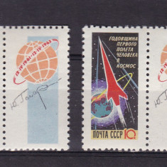 URSS 1961 ANUL CAND A AJUNS PRIMUL OM IN COSMOS VINIETE DIFERITE MNH