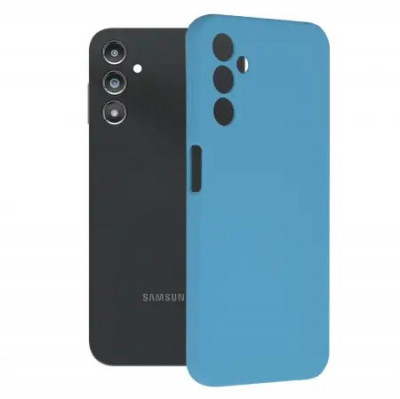 Husa Samsung Galaxy A14 5G Albastru Slim Mat cu Microfibra SoftEdge foto