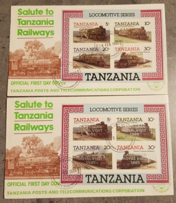 TANZANIA LOCOMOTIVE 2 FDC SUPRATIPAR AUR SI ARGINT foto