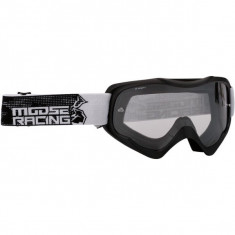 MBS Ochelari Motocross/Enduro MOOSE RACING Qualifier, negru/alb, sticla clara, Cod Produs: 26012653PE