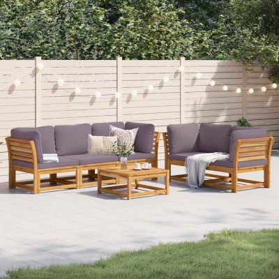 vidaXL Set mobilier grădină cu perne, 6 piese, lemn masiv acacia 3214316 foto