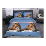 Cumpara ieftin Lenjerie de Pat Bumbac Satinat 3D cu 4 Piese- SIPRB-496