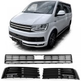 Grilaj Radiator Mesh Bumper Negru Lucios potrivit pentru VW T6 Multivan cu ACC 15-19 Performance AutoTuning