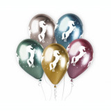 Set 5 baloane cu Unicorn, multicolor, 32 cm, Godan