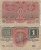 1916 ( 1 XII ) , 1 krone ( P-20 ) - Imperiul Austro-Ungar Stampila regionala