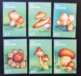 Ciuperci - Gambia - Set 6 Timbre Individuale Floră &amp; Botanică (Nefolosit / MNH) CP1_II