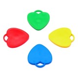 Set 4 greutati pentru baloanele cu heliu, flippy, 32 grame, 8 grame fiecare, plastic, forma inima, multicolor