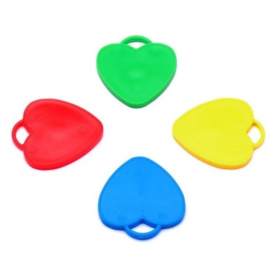 Set 4 greutati pentru baloanele cu heliu, flippy, 32 grame, 8 grame fiecare, plastic, forma inima, multicolor foto