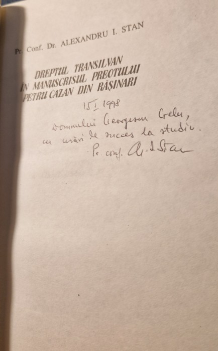 Dreptul transilvan in manuscrisul preotului Petru Cazan din Rasinari Al. Stan