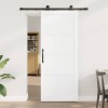 Ușă Glisantă Alb și negru 83 x 202 cm Lemn de pin solid și oțel