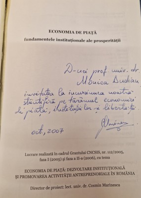 Economia de piata fundamentele institutionale ale prosperitatii Cosmin Marinescu foto