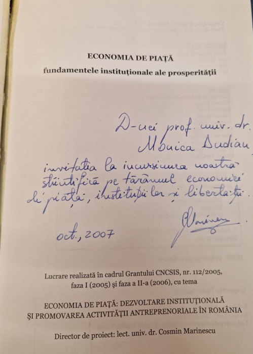 Economia de piata fundamentele institutionale ale prosperitatii Cosmin Marinescu