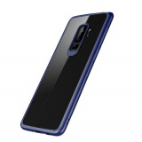 Husa Samsung Galaxy S9 Tpu Transparent cu margini colorate albastru