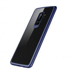 Husa Samsung Galaxy S9 Plus Tpu Transparent cu margini colorate albastru foto