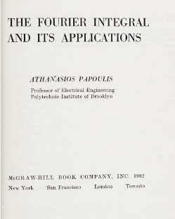 The fourier integral and its applications/ Athanasios Papoulis foto