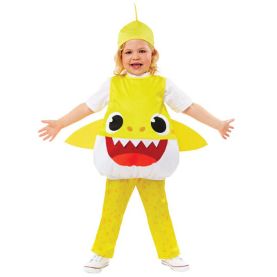 Costum Baby Shark pentru copii, galben 3-4 ani 104 cm foto