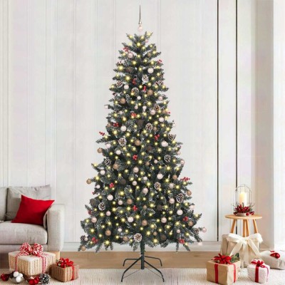 vidaXL BraddeCrăciunartificial Verde 129.5 x 129.5 x 240 cm PVC 3395902 foto
