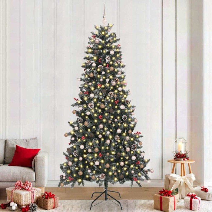 vidaXL BraddeCrăciunartificial Verde 129.5 x 129.5 x 240 cm PVC 3395902