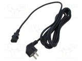 Cablu 3x1mm2 CEE 7/7 ştecăr unghi IEC C13 mamă PVC POS
