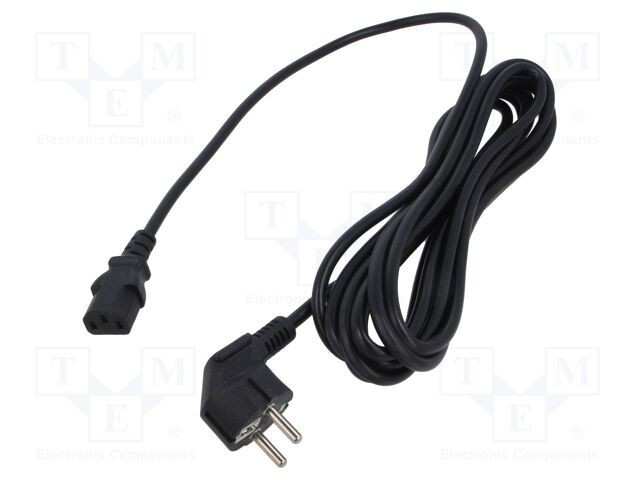 Cablu 3x1mm2 CEE 7/7 ştecăr unghi IEC C13 mamă PVC POS