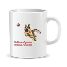 Cana personalizata cu mesaje pentru iubitorii de caini, Ciobanescul german mereu in inima mea foto