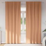 Perdele cu perdele 2 pcs Maro deschis 260 x 140 cm Poliester