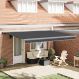 vidaXL Marchiză retractabilă manuală antracit 450x300 cm