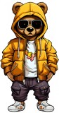 Sticker decorativ, Teddy Hip Hop, Portocaliu, 90 cm, 1332STK-6