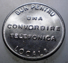 1.184 ROMANIA SART JETON TELEFONIC UNA CONVORBIRE TELEFONICA LOCALA 22mm foto