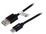 Cablu USB 2.0 A la C nichelat 3m negru, Goobay