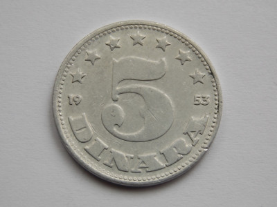 5 DINARI 1953 IUGOSLAVIA foto