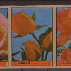 AJMAN 1972 FLORA TRANDAFIRI ( serie ndt.) MNH