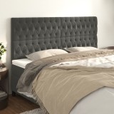 Gossi tablii de pat, 4 buc, gri inchis, 100x7x78/88 cm, catifea