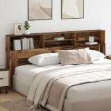 vidaXL Tablă de pat cu sertar cu raft Lemn vechi 220 x 19 x 101.5 cm 879447