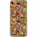 Husa silicon pentru Apple Iphone 5 / 5S / SE, Colorful Sticker Illustrations