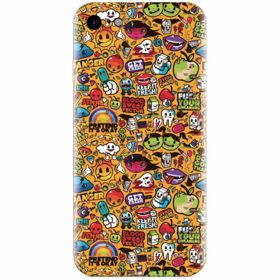 Husa silicon pentru Apple Iphone 5 / 5S / SE, Colorful Sticker Illustrations foto