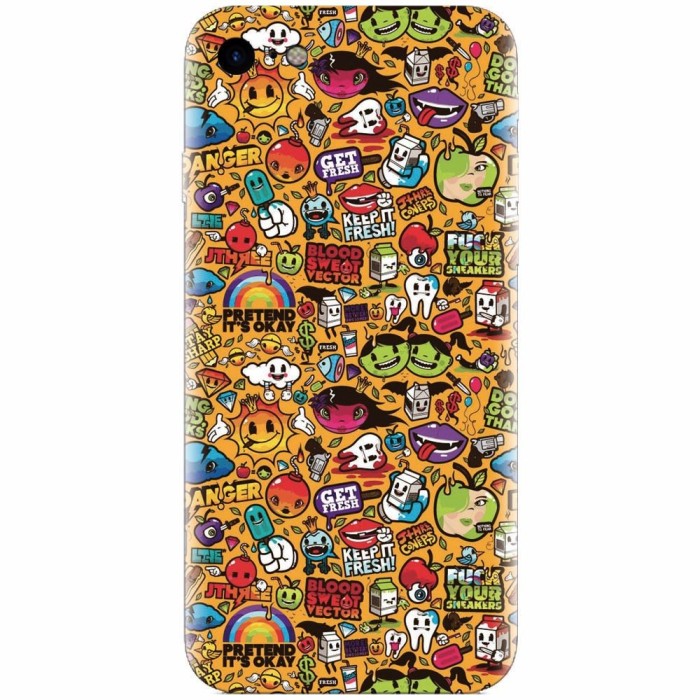 Husa silicon pentru Apple Iphone 5 / 5S / SE, Colorful Sticker Illustrations