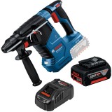 Bosch GBH 18V-24 C + GBA + GAL 1880 CV - Rotopercutor SDS-Plus 2.4 J + Set acumulator si incarcator Li-Ion 18 V 5 Ah